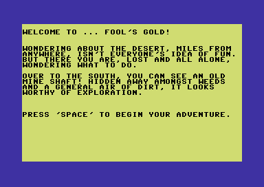 Fool's Gold screenshot 2 for Commodore 64